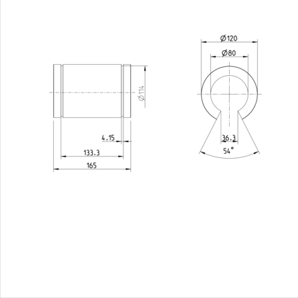 Tuleja toczna standardowa, otwarta, 80, z dwiema uszczelkami, KBM-O-80-DD (R063208000) - Bosch-Rexroth