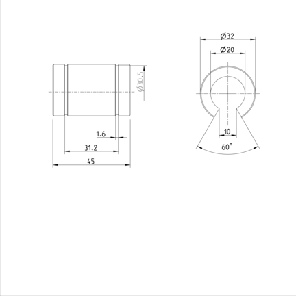 Tuleja toczna standardowa, otwarta, 20, z uszczelką, KBM-O-20-D (R063102000) - Bosch-Rexroth