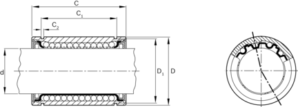 Tuleja toczna standardowa, zamknięta, 10, bez uszczelki, KBM-10-NR (R060001030) - Bosch-Rexroth
