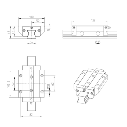 Wózek kulkowy NRFG, FLS, wielkość konstr. 35, resist NR, wysoka dokładność , KWD-035-FLS-C2-H-0 (R200232314) - Bosch-Rexroth