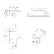 Wózek kulkowy Compact Line, SLH, wielkość konstr. 30, stal CS, dokładność: wysoka (luz), KWE-030-SLH-C0-H-1 (R205F79320) - Bosch-Rexroth