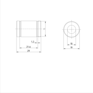 Tuleja toczna standardowa, zamknięta, 10, z dwiema uszczelkami, KBM-10-DD-NR (R060201030) - Bosch-Rexroth