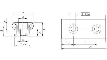 Szyna z rolkami bieżnymi, SNS, wielkość konstr. 32, aluminium-NRII, podwójne otwory, 32-2 (R192123231) - Bosch-Rexroth