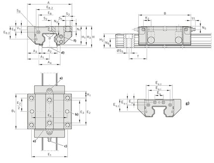 Wózek wałeczkowy, FNS, wielkość konstr. 35, stal CS, wysoka dokładność, RWD-035-FNS-C2-H-2-AS (R18513232A) - Bosch-Rexroth