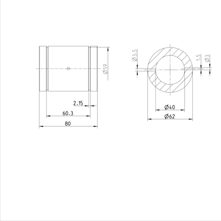 Tuleja toczna Super H, zamknięta, 40, bez uszczelki, KBH-40 (R073204000) - Bosch-Rexroth