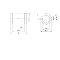 Tuleja toczna Super H, zamknięta, 30, z dwiema uszczelkami, KBH-30-DD (R073223040) - Bosch-Rexroth
