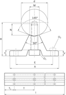 Wał stalowy z zamontowaną podporą wału, stal ulepszona cieplnie, WM-20-AFE2-H6- (R101052000) - Bosch-Rexroth