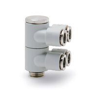 Złączka wtykowa z technopolimeru Compact (7642 02-10-1/4), serii 7000 - Camozzi