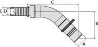 Króciec WEO 45 1/2", wąż R1R (147121208) - Cejn