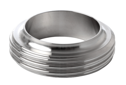 Króciec złącza gwintowany 38 x 1.2 mm E=20 mm - FD+, 316L, SMS, krótki, Rd60x1/6 - Air-Com