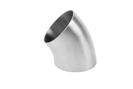 Kolanko 45° 28 x 1.5 mm R=50.0, 4404/316L, DIN 11852, krótki, R=50, satynowy, Ra 0,8 um, FD+, hartowane - Air-Com
