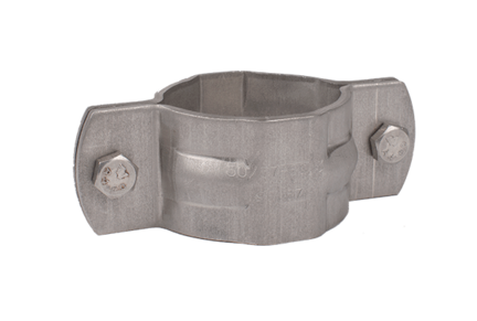Uchwyt DN 200 219.1 mm 40 x 4y Za komplet OT74 z śrubami i nakrętkami, 4404/316L, Typ siodełkowy, DN 200, Reinforcement rib - Air-Com