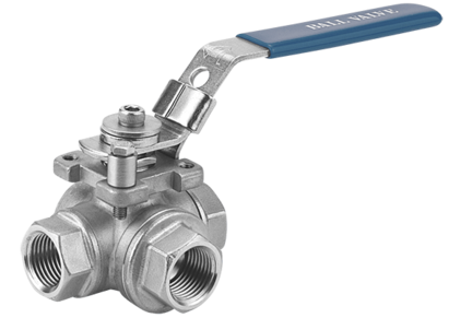 Zawór kulowy 3/4" / DN 20 trójdrożny, przelot zredukowany, prz, 316, PN63, DN 20, GW/GW/GW BSP - Air-Com