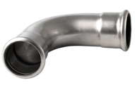 Kolanko 90° 108 mm L=250 mm GW/GW, 1.4404, Krótki - Air-Com