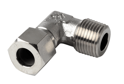 Przyłączka kolankowa 08 mm - 1/2", 1.4571, DIN2353 L, 1/2", gwint rurowy stożkowy - Air-Com