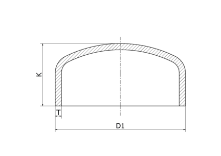 Dennica DN125 129 x 2.0, 4404/316L, DIN, DN 125, matowa - Air-Com