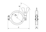 Klamra DN125 - 139.7 mm K=155.0, typ SH, 316, K=155 - Air-Com