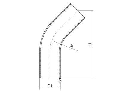 Kolanko 45° 101.6 x 2 mm R=110.0, 4404/316L, DS/SMS, R=110, satynowy, Ra 0,8 um, FD+, hartowane - Air-Com