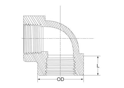 Kolanko 90° 1 1/4" GW/GW, 316L, A182, B16.11, 3000#, NPT - Air-Com