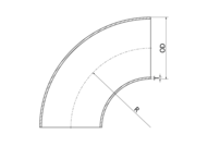 Kolanko 90° 30 x 2 mm R=38 mm, 4307/304L, EN10253, spec.1.5d, R=38, spawana - Air-Com