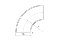 Kolanko 90° 4" SCH 40S 114.30 x 6.02 mm, 304/304L, ASTM A-403 WP-W, LR, 4", spawana - Air-Com