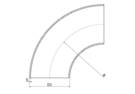 Kolanko 90° 40 x 1.5 mm R=60.0, 4404/316L, DIN 11852, krótki, R=60, matowy, hartowane - Air-Com