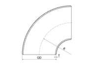 Kolanko 90° 8" SCH 40S 219.08 x 8.18 mm, 304/304L, ASTM A-403 WP-W, SR, 8", spawana - Air-Com