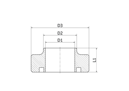 Króciec złącza gwintowany 25 x 1.2 mm E=19 - FD+, 316L, DS, krótki, Rd44x1/6 - Air-Com