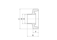 Króciec złącza gwintowany 4" DN100 101.6 x 2 mm C=54 - FD+, 316L, DIN 11851, długi, Rd130x1/4 - Air-Com