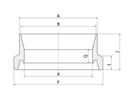Króciec złącza gwintowany DN 80 88.9 x 2 mm C=45 - FD+, 304, DIN 11851, długi, Rd110x1/4 - Air-Com