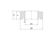 Króciec złącza gwintowany 51 x 1.2 mm E=20 mm - FD+, 316L, SMS, krótki, Rd70x1/6 - Air-Com