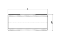 Nypel dwustronny 1 1/2" x 80 mm, 304L, ISO 7-1R, BSP - Air-Com