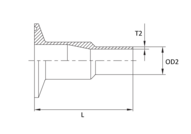 Redukcja symetryczna CW 2" x 1" 50.8 x 25.4 x 1.65 x 1.65 mm, 316L, ASME BPE, DT-4.1.3-2, 25,4, SF4, Ra max. 0,38 um - Air-Com