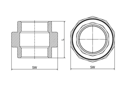 Śrubunek z uszczelką 3" PTFE GW/GW, 4408, ISO 228-1G, BSP - Air-Com