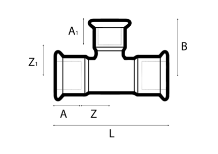 Trójnik redukcyjny 76.1mm x 42.0mm, 1.4404, 42 - Air-Com