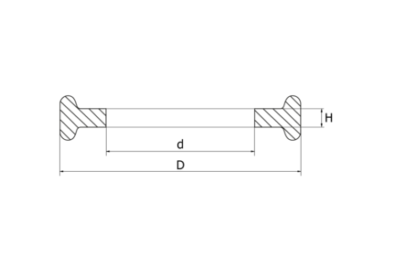 Uszczelka Clamp 8.0/ id 6 mm K= 25.4, PTFE, do złącza klampowego mini* złącze klampowe (Inves, K=25,4 - Air-Com
