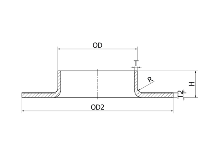 Wywijka 206 x 3.5/3 mm, 4307/304L, DIN 2642 PN10, tłoczony - Air-Com
