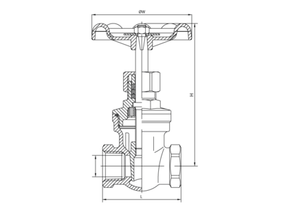 Zasuwa odcinająca 1 1/2" / DN 40, 316, PN16, DN 40, GW/GW BSP - Air-Com