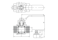 Zawór kulowy 1 1/4" / DN 32 2-częściowy, przelot pełny, 316, PN100, DN 32, GW/GW BSP - Air-Com