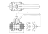 Zawór kulowy 1 1/4" / DN 32 3-częściowy, przelot pełny, końcówk, 316, PN63, DN 32, GW/GW BSP - Air-Com