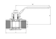 Zawór kulowy 1" / DN 25 2-częściowy, przelot pełny, 316, PN63, DN 25, NPT - Air-Com
