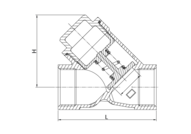 Zawór zwrotny 2" / DN 50 kątowy, przelot zredukowany, 316, PN50, DN 50, GW/GW BSP - Air-Com