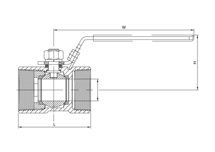 Zawór kulowy 3/8" / DN 10 1-częściowy, przelot zredukowany,, 316, PN63, DN 10, GW/GW BSP - Air-Com