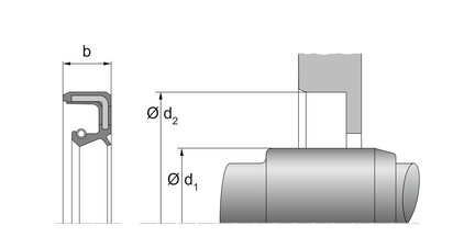 Simmering dwuwargowy 55X90X8 NBR WAS (67040979) - Dichtomatik