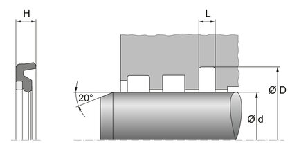 Uszczelniacz tłoczyska S72 2P 63X78,5X6,3 H20055 (67205129) - Dichtomatik