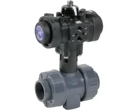 Zawór kulowy z uszczelnieniem FPM i napędem pneumatycznym PRISMA, PVC-U (5101AC010012120), seria C200 PVC - Sectoriel