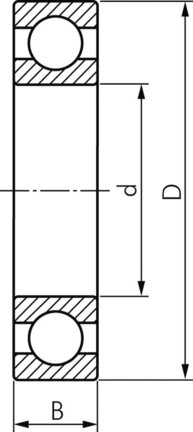 Łożysko baryłkowe, DIN 625, 6x19x6 mm, otwarte
