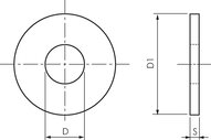 Podkładka, DIN 9021, M4 (4,3x12 mm), stal nierdzewna A4