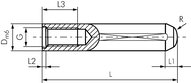 Kołek walcowy z gwintem wewnętrznym DIN 7979D/ISO 8735A, 5x16 mm (M3)