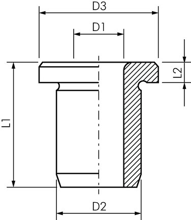 Bundbohrbuchse 9x12mm - DIN 172, einseitig abgerundet (Form A)